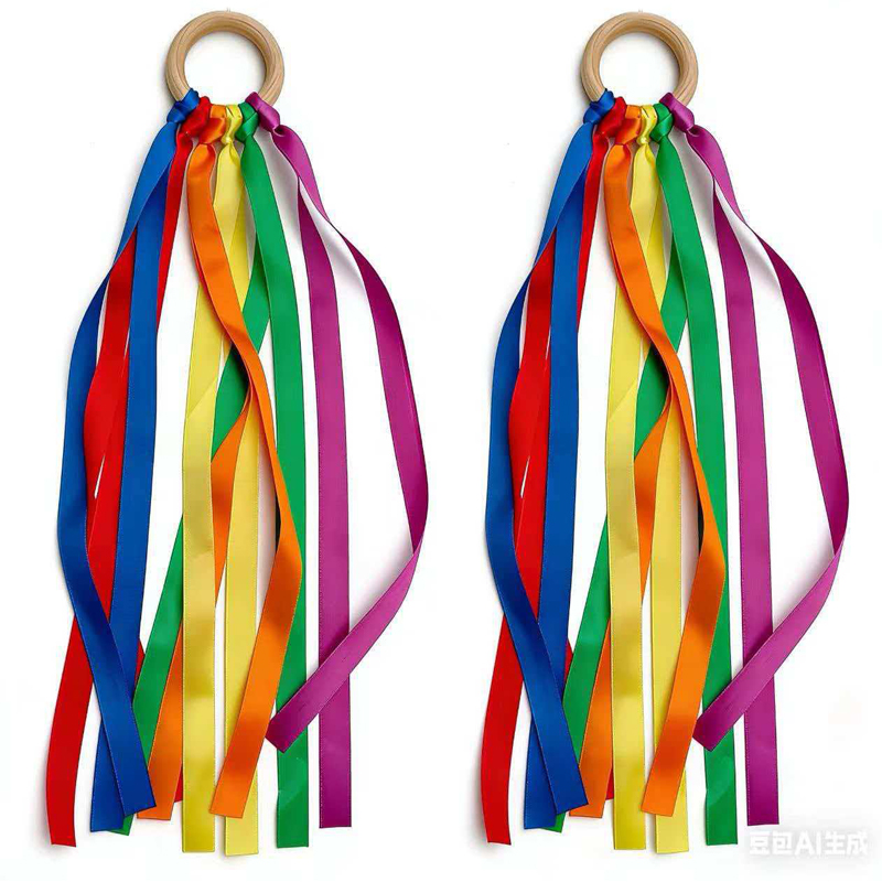 Gymnastic Ring Wood - Gökkuşağı El Uçurtmaları, Ahşap Halkalı Montessori