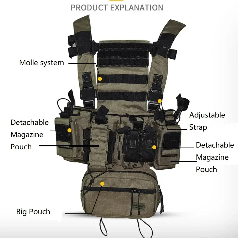 Crossfit Gear For Men - D3CR Göğüs Rig Yelek Multicam Siyah