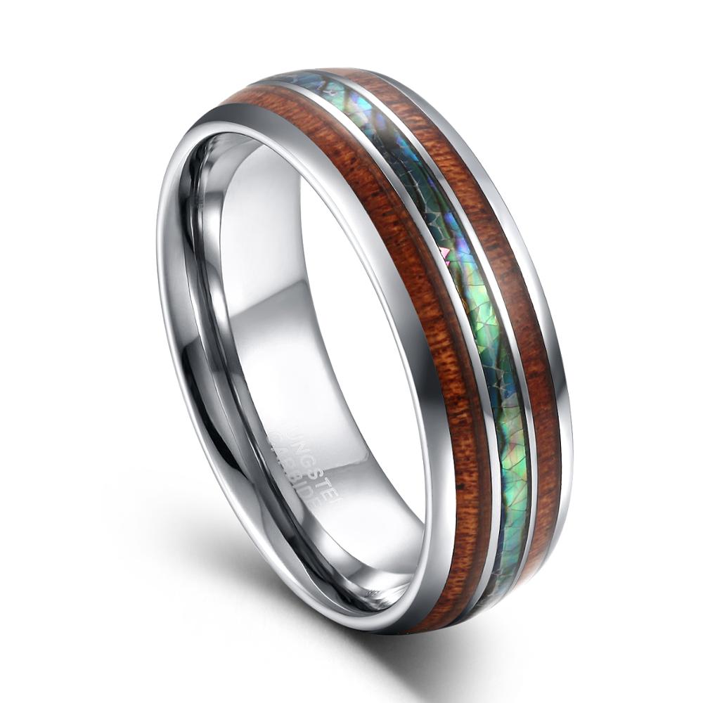 Gymnastic Ring Wood - TIGRADE 8mm Tungsten karbür halkalar hawaii